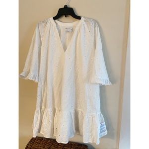 ASOS White Eyelet Lace Mini Shift Dress NWT